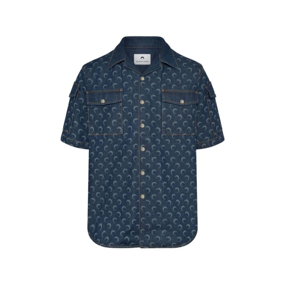 Marine Serre Men's Moon Denim Shirt